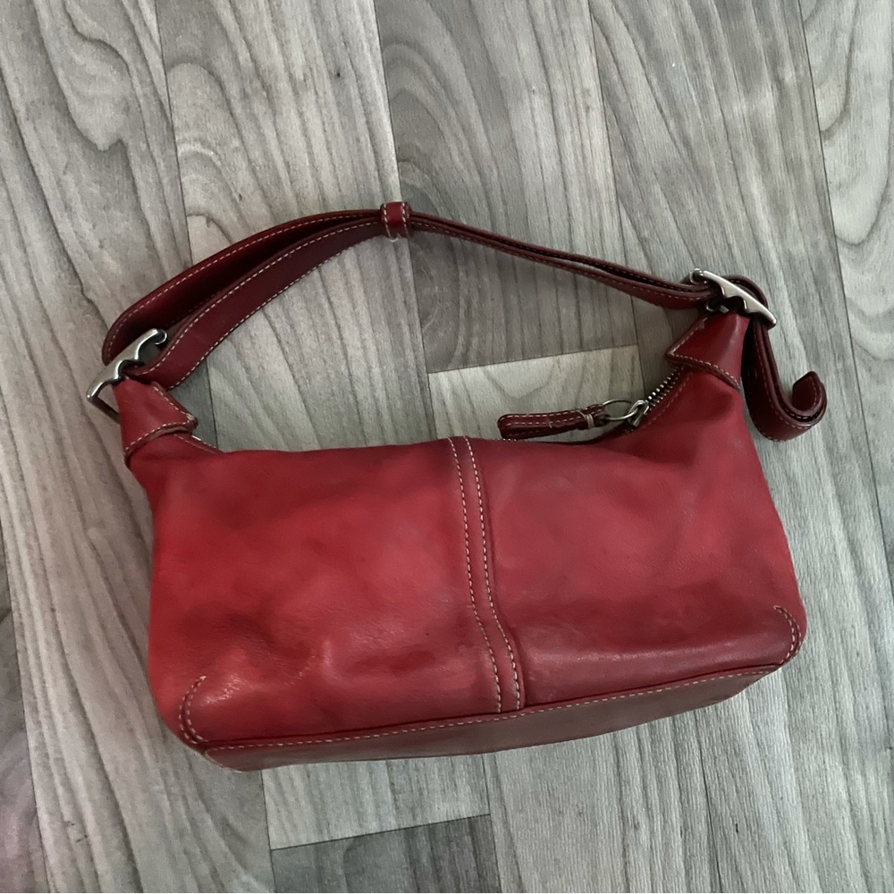 Y2K Coach Legacy Small Red Leather Hobo Shoulder Bag Purse 9564